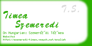 timea szemeredi business card